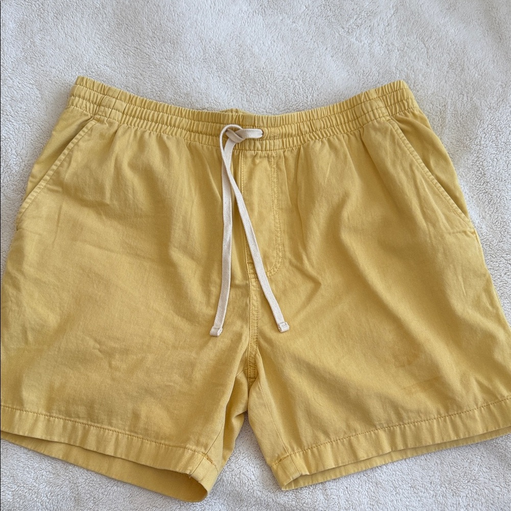 J. Crew Men's Sunlit Yellow Drawstring Cotton Shorts